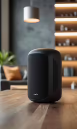 the speaker is set on top of the table