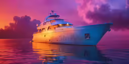 a big ship floating on top of water