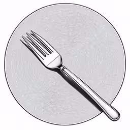a fork and spoon on a plate in white