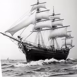 an antique photo of a ship in the water