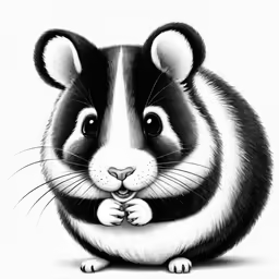 a little animal that is black and white