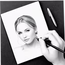 a woman is drawing on a large piece of paper