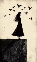 a woman that is standing in the dirt
