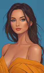 a painting of a woman in a yellow dress