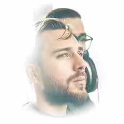 the guy is wearing headphones for music