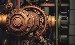a clock with multiple gears and mechanical components inside