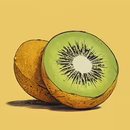 a close up of a kiwi sliced in half