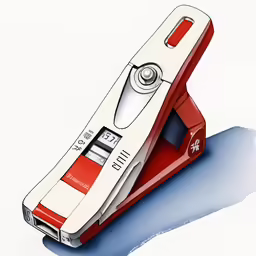 an artistic picture of a red and white swiss army knife