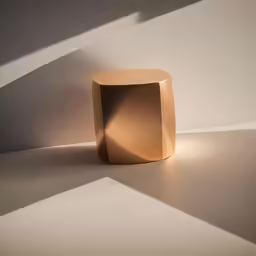 an object sits on the floor in the shadows