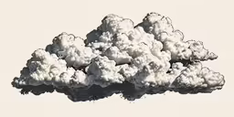 a digital illustration of the clouds floating in the air