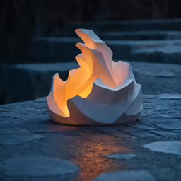 a paper light in the middle of a circle