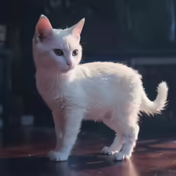 a close up of a cat standing on a table
