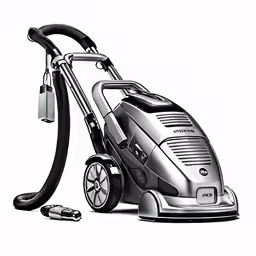 a silver and black floor sander on white background