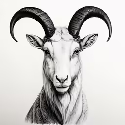an animal with large horns and very long ears