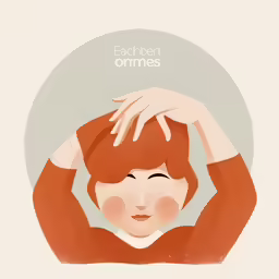 an art nouveau print with a woman touching her head