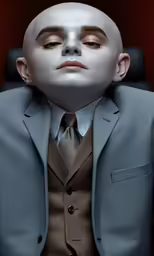the person in the suit is dressed like human beings