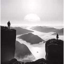 a person standing at the edge of a cliff
