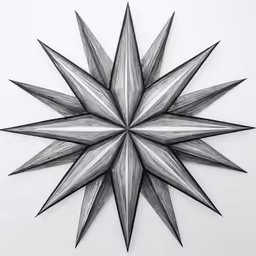a black and white drawing of a star