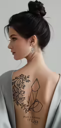 a woman with a tattoo on her back