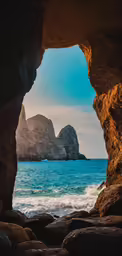 an archway to nowhere is over looking the ocean