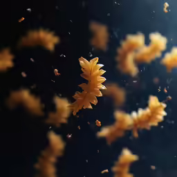 the yellow leaves appear to be floating in space