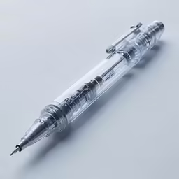 a black and silver pen with two nibs on the tip