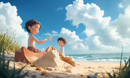 the little prince and the big boy on the beach