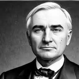 an image of a man in tuxedo looking off to the side