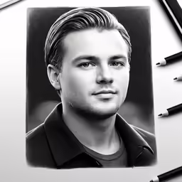 pencil and eraser drawing of a man in profile