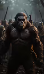 some sort of animal character with a gun in his hand