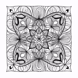 a coloring book page with a flower on it