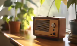 an older radio sits on a window ledge