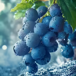 grapes in the sun with leaves in the background