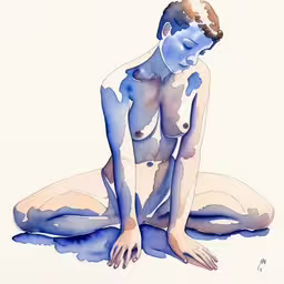 an illustration of a person with a painted body