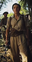 an image of an officer in the jungle with his rifle