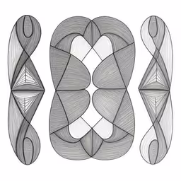 the three dimensional shapes, drawn with charcoal pencil, are arranged in diagonal diagonal lines,a drawing with lines and shapes