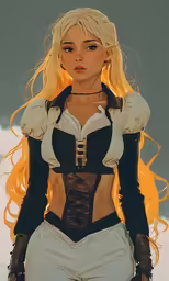 this is an image of a model wearing corsets