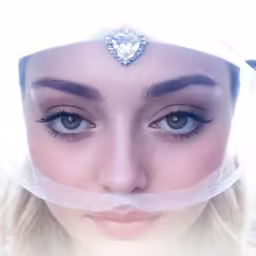 a pretty blonde girl wearing a veil and headband