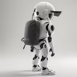 an artificial robot with a backpack