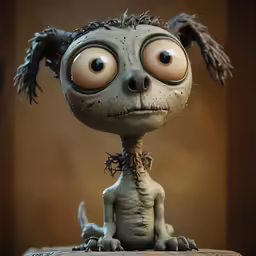 a cartoon character with large eyes and hair