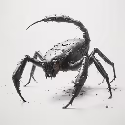 a black bug sitting on top of the ground