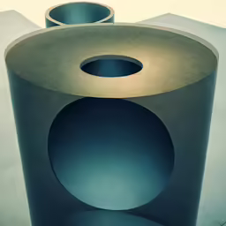 the image is made from two objects in different colors