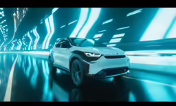 a new suv on the road in a tunnel