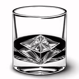 a crystal glass has the shape of a star in it