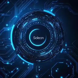 the word sloan in front of a dark background