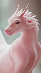 a pink sphydrah doll horse with very long hair