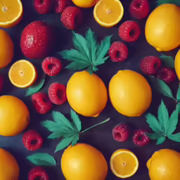 many different kinds of fruits are shown together