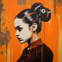 painting of a woman with an eyeball on her head