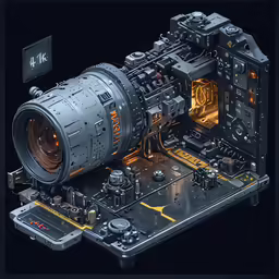 a digital camera with a lens attached