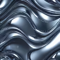 metallic liquid flow created with wavy shapes